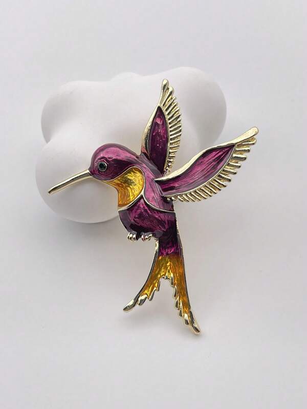 1pc Premium Luxury Green Crystal Rhinestone Bird Brooch Pin, Suitable For Everyday Wear For Men & Women