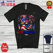 Firequacker; 4th Of July Duck Firecracker; Custom Name Patriotic Farmer T-Shirt  To Be Popular Gay - Black - View 1