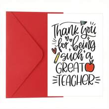 1pc Cherished Teacher Appreciation Card - Perfect Thank You Gift For Men & Women, Unique 'Thank You For Being Such A Great Teacher ' Message