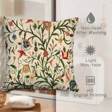 1 pieza, 2D, Funda de almohada de peluche corto súper suave, estilo clásico vintage medieval botánico (inspirado en el vintage) para decoración del hogar, regalos de vuelta a la escuela, puede elegir la funda de almohada impresa por un solo lado o por ambos lados (sin relleno de almohada)