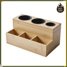 Bucket Tool Organizer, Khaki,Bamboo Hair Tools Organizer