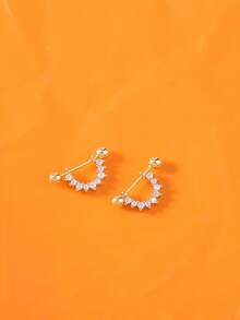 Nooxian 2 件时尚百搭简约锆石 U 型螺丝耳骨钉 - 金黃色 - 查看 2