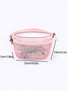 1 件网眼沙滩腰包，可调节网眼斜挎包，网眼手提包，配有可调节腰带，适合海滩、游泳、度假、旅行、野餐 - 彩色 - 查看 3