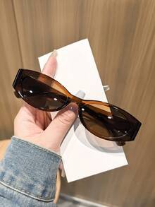 1 副女士亚克力复古椭圆形镜框时尚眼镜，适合夏季外出、日常服装装饰和 Y2K 配饰 - 彩色 - 查看 12