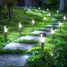 8/10/12 Pieces Outdoor Solar Path Lights, Stainless Steel Solar Outdoor Waterproof Lights, 35 MA LED Landscape Lighting Sidewalk Lights, Halloween/Christmas Solar Decorations, For Garden/Terrace/Lawn/Pattern/Pattern/Pattern/Driveway-Warm/White Lights - 8 cái/Ánh sáng trắng - Xem 1