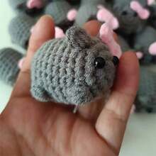 1 件 2.5 英寸可爱迷你毛绒悲伤仓鼠填充娃娃，柔软雪尼尔材质，可用作钥匙扣装饰，送给朋友、情侣、女朋友的礼物，手工工艺品 - 彩色 - 查看 5