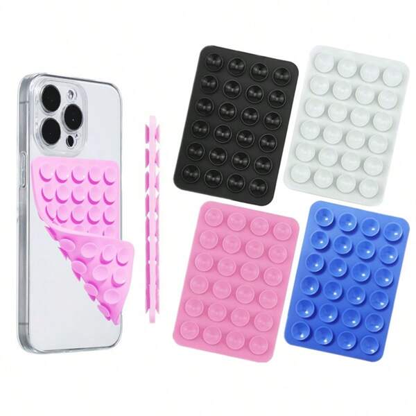 Double-Sided Silicone Phone Holder Suction Cup A Must-Have For Travel, Suction Cup Phone Mount, Silicone Suction Phone Case Adhesive Sticky Phone Grip Hands - Free Phone Grip Silicone Sucker Phone Holder Pad Compatible With IPhone & Android.Travel Essentials Silicone Suction Phone Case Mount Applicable Scenes: Gym, Dancing, Makeup, Video Conferencing, Bathroom Shooting Fixed Bracket, Gift For Friends And Teachers