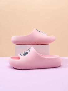 Kids' EVA Foam Slippers Lightweight Anti-Slip Soft Bottom Cute Slip-On Home & Casual Quick Dry Sandals, Plain Color, Thick Sole, Girls Beach Slide