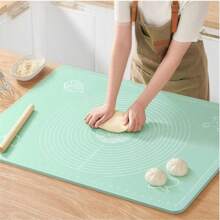2 pezzi/1 pezzo Tappetino da forno in silicone di grandi dimensioni da 70 cm, 65 cm, 50 cm con cerchi per la dimensione della torta, resistente al calore, antiaderente per infornare, cuocere pancake e pizza, impastare la pasta, tappetino da cucina per pasticceria, essenziale domestico igienico e pratico