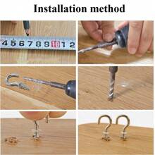 50/100 Pieces Screw Hook, 1 Inch (Approximately 2.5 Cm) Metal Cup Hook Screw Hook Heavy Duty Screw Wood Wall Ceiling Hook Plant Hook Indoor Outdoor For Tableware Craft Basket Lamp Wreath - Bronze, Christmas Decoration, Party Hook - Multicolor - View 11