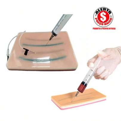 Simulador Treino De Injeção Prática Intravenosa Endovenosa Modelo De Pele Humana Silicone Enfermagem