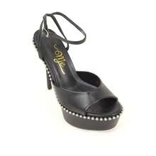 So Me Soren Peep Toe Stilleto Women's Hight Heel Platform With Stud Details And Ankle Strap. - màu đen - Xem 2