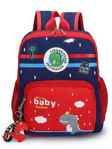 1 buc versiune coreeană a rucsacului cu model de rachetă spațială, dinozaur, drăguț rucsac mic pentru grădiniță, băiat, rucsac de călătorie ușor, casual și versatil, potrivit pentru orice ocazie, bretele de umăr confortabile și reglabile, potrivit pentru exterior, naveta, uz școlar, este un cadou ideal pentru întoarcerea la școală - Rucsac cu dinozauri din desene animate - Vizualizare 14