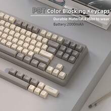 ATTACK SHARK M87 TKL 无线键盘，双模蓝牙/2.4GHz，彩虹背光，PBT 圆形键帽，2000mAh 可充电静音薄膜键盘 - 彩色 - 查看 5