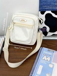 适合10厘米娃娃的小包可爱日式纯色斜挎包带透明口袋DIY迷你单肩包钱包和手提包动漫迷娃娃包女孩返校礼物 - 白色 - 查看 5