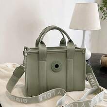 Bolsa De Hombro Bandolera Mujer Moda Crossbody,Tote Bag Mujer,Bolso tote con Correa Desmontable y Cremallera, bolsa de mano de moda, mini bolsas tote para mujer para viajes, compras, trabajo,bolso casual de mano y de hombro para mujer - Verde Verde - Ver 5