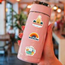 55 Stücke Barcelona Aufkleber, Reiseaufkleber, Länderaufkleber, Barcelona Geschenke, Barcelona Merchandise, Graffiti-Aufkleber, Massenaufkleber, wasserfeste Aufkleber für Skateboard, Gepäck, Laptops, Stoßstangen, Themenparty-Zubehör