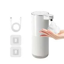 1pc 360ML Wall-Mounted Touchless Automatic Soap Dispenser, USB Rechargeable Smart Handwash & Dishwash Machine, IPX5 Waterproof & Moisture-Proof Body, 4-Level Battery Indicator, Long-Lasting Battery Life, ABS Material, Foam & Liquid Soap Options, Suitable For Kitchen, Bathroom, Hotel, School, Home & Holiday Gift, High-Tech Product