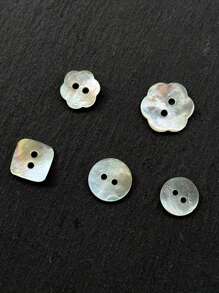 20 Peças Botões de Concha Elegantes, Botões de Concha Assimétricos Escamados - Redondos e Quadrados, Botões de Concha Natural Não Tingidos, Adequados para Camisas, Unissex, Acessórios Decorativos de Costura Multifuncionais para Camisas, Suéteres e Artesanato DIY