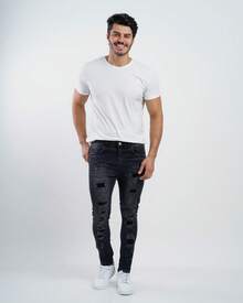 SKINNY PLAYER JEANS - Black and White - View 6