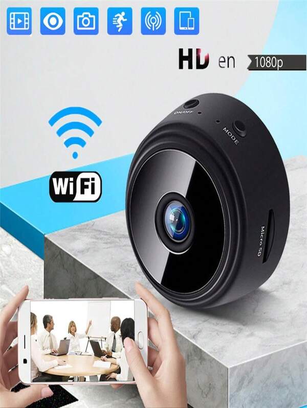 Minicámara espía FJCA, 1080P HD, minicámara espía oculta con WiFi para visualización móvil, microcámara de vigilancia para interiores de larga duración, cámara para exteriores e interiores con grabación.