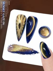 XEIJAYI 1支15毫升猫眼美甲凝胶，半永久可卸UV/LED美甲沙龙DIY凝胶，春夏美甲 - 藍色 - 查看 3