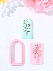 叶形聚合物粘土印章套装，印章形状设计粘土切割器，用于 DIY 珠宝工艺和耳环制作，聚合物粘土印章工具套件，无需电源