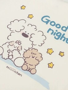 Balabala Miiiiichan Kids Pajama Set 2025 Comfortable Sleepwear - White Grey Tone - View 6