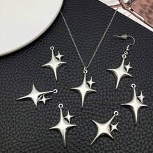 10/20/30pcs Silver Four-Pointed Star Charm Alloy Fashion Star Pendant For DIY Bracelet Necklace Earrings Jewelry Making Craft Accessories 22x34mm - Antique Silver - View 4