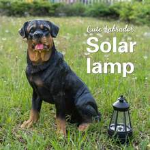 Tượng chó Rottweiler bằng nhựa có đèn LED năng lượng mặt trời, Đồ trang trí thủ công cho chó, Đèn chống gió ngoài trời Trang trí sân vườn cho hiên nhà, bãi cỏ, lối đi, Trang trí nghệ thuật sân vườn Đồ trang trí Giáng sinh Quà tặng Giáng sinh Trang trí Giáng sinh - màu đen - Xem 3