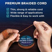 TECEUM Micro Paracord – 118 Mm X 125 Ft – Micro Utility Cord – Thin Braided Paracord Rope – Best Crafting, Projects, Fishing, Camping – Wind Chime – Survival Strong String - 火球 - 查看 8