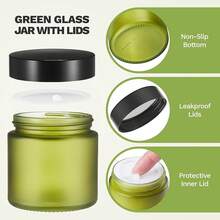 4 Oz Amber Glass Jar With Lids, 48 Pack Small Glass Candle Jars With Lids & Sticker, Empty Cosmetic Containers For Sample, Cream, Spice, Lotion, OintmentsSHEIN - 綠色 - 查看 3