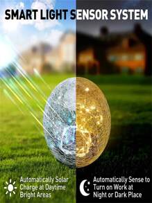 1 Peça Luz Solar Externa para Pátio, Luz de Bola de Vidro com 30 LED, Luz Decorativa de Paisagem para Jardim, Luz de Bola de Cristal Decorativa Enterrada Externa, Luz Decorativa de Bola de Gelo para Caminho/Pátio/Gramado/Pátio, Luz Decorativa Solar em Forma de Bola (incluindo estaca de chão)