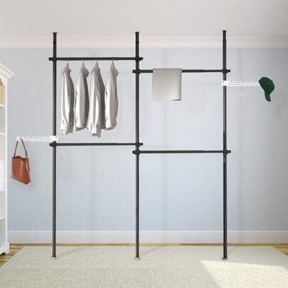 COBIVI 突っ張りハンガーラック 天井式 衣類収納 耐荷重100kg 高さ調整110-310cm 省スペース たっぷり収納 簡単設置