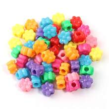 50个/包镀膜长管珠、雪花珠、苹果珠等各种款式珠子。可爱手链、手机链DIY工艺装饰塑料珠