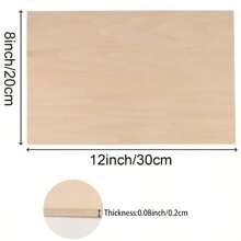 Set de 10 piezas/5 piezas de tableros en blanco para manualidades - 12 X 8 pulgadas - Grosor de 1,5 mm de madera contrachapada, superficie lisa - Tableros de madera rectangulares sin terminar para corte con láser, pirografía, modelos arquitectónicos, tinción
