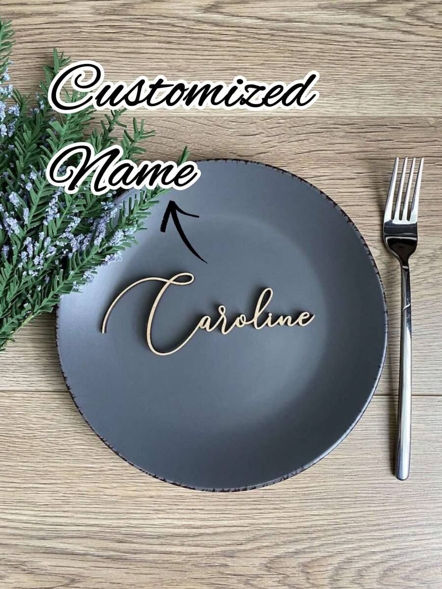 婚礼木质姓名席位卡，生日激光切割姓名，餐桌布置装饰，木质姓名牌婚礼席位卡激光切割姓名标牌婚礼席位卡布置标牌晚宴席位卡婚礼装饰席位卡，情人节礼物，情人节礼物，女士礼物，男士礼物，妈妈礼物，朋友礼物，