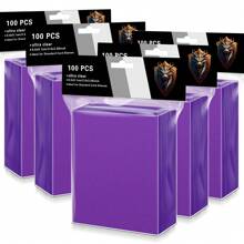 Fundas para cartas de juego talla grande vendidas, 1000/500/100 fundas para cartas mate suaves y con escarcha en color púrpura, fundas para tarjetas de fotos, para uso en todas las temporadas, adecuadas para cartas de juego de tamaño estándar, material de PP duradero, protegen las cartas de intercambio del desgaste y el deterioro, adecuadas para cartas de juego, cartas de estrellas, fundas para cartas de película blanda, tarjetas de fútbol, tarjetas deportivas, tarjetas de intercambio