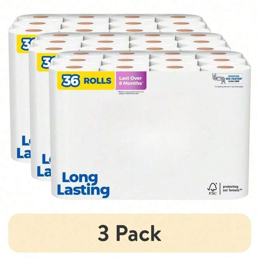 (3 Pack) Toilet Paper, 36 Rolls, 1,000 Sheets Per Roll-X - 3 - View 1