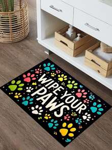 1 件多功能可机洗宠物垫，易于清洁吸水防滑宠物食品餐垫，入口垫 - 彩色 - 查看 2