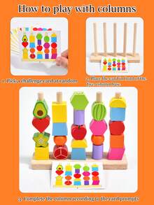Children's Educational Enlightenment Early Education Geometric Shape Matching Toys Fruit Shape Cognition Baby Hand-Eye Coordination Training Toys - Multicolor - View 5