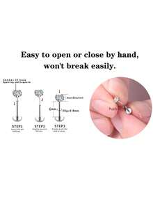 1Pair Of 20g Threadless Nose Studs, 6mm Titanium Labret Nose Stud, Nap Earrings For Helix Piercing Tragus Conch Jewelry,Cubic Zirconia 3mm Push In Gold Nose Ring, Hypoallergenic Cartilage Earring Stud