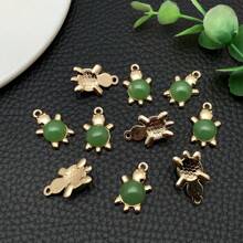 5/10/15 14x22mm Liga incrustada Imitação de Jade Tartaruga Acessórios para Artesanato de Joias DIY, Para Colar Pulseira Brincos Artesanato Kits para Fazer Joias