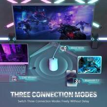 Souris de jeu sans fil ultra-légère de 59 g avec ruban antidérapant, dock de chargement RVB, capteur PixArt PAW3311, connexion sans fil BT/2,4 GHz et filaire, 22 000 PPP, 5 boutons programmables pour PC