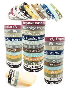 Set de 6 piezas/12 piezas de pulseras de silicona con versículos bíblicos inspiradores, diseño multicolor para uso diario y como regalo