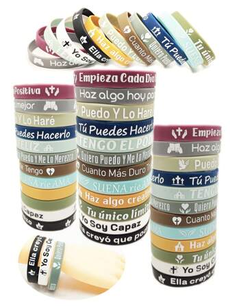 6/12 stuks inspirerende siliconen armbanden met Bijbelvers, veelkleurig ontwerp voor dagelijks gebruik en als cadeau