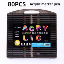 80PCS/60PCS/48PCS/36PCS/24PCS/12PCS Black Box Of Propylene Mark Pen Sets, Drawing Not Soak Paper, Art Collection, Pen To Graffiti Art Of Diy Pens, Colorful Painting Watercolor Art Mark Pen Sets, Waterproof High-Capacity Color Pen, Exquisite Gift To The Student, The Perfect Gifts Of Gifts, Marker Pen,Back To School,School Supplies