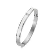 1 pièce Bracelet en acier inoxydable de mode minimaliste de luxe exquis et personnalisé, avec coquillage brillant et strass, convenant pour le port quotidien et les cadeaux, accessoire de style