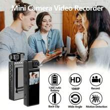 1pc Portable Security Law Enforcement Video Conference Recorder. It Is Equipped With A 180° Rotating High-Definition Night Vision Camera And Has Functions Such As Motion Detection, Loop Recording, And Ultra-Long Standby. It Is Suitable For Outdoor Video Shooting, Such As When Cycling, And Can Also Be Used As An Action Camera. It Is An Ideal Choice For Christmas Gifts, Anniversary Souvenirs, Or Family Day Gifts.