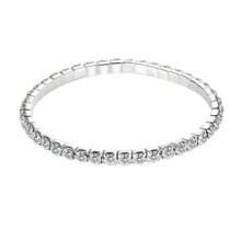1pc Sparkly Crystal Single Layer Stretchy Bracelet For Party